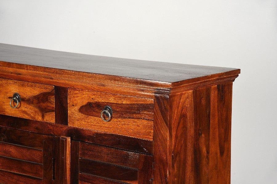 Sheesham Wood Carusitra Sideboard With Drawers - Ouch Cart