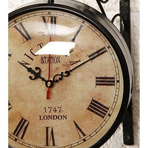 Wall Hanging Vintage Style Station Clock - Ouch Cart