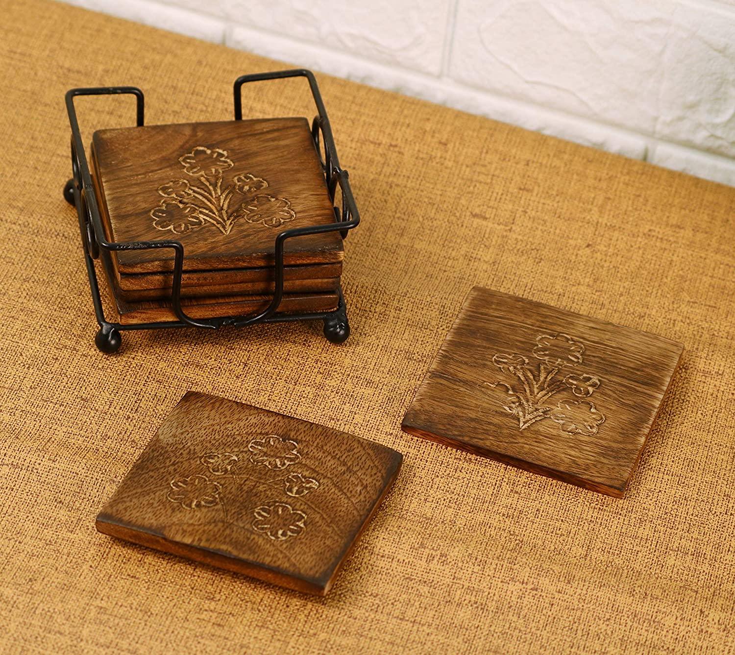 Tea Coffee Beer and Other Drinks Wooden Coasters - Ouch Cart