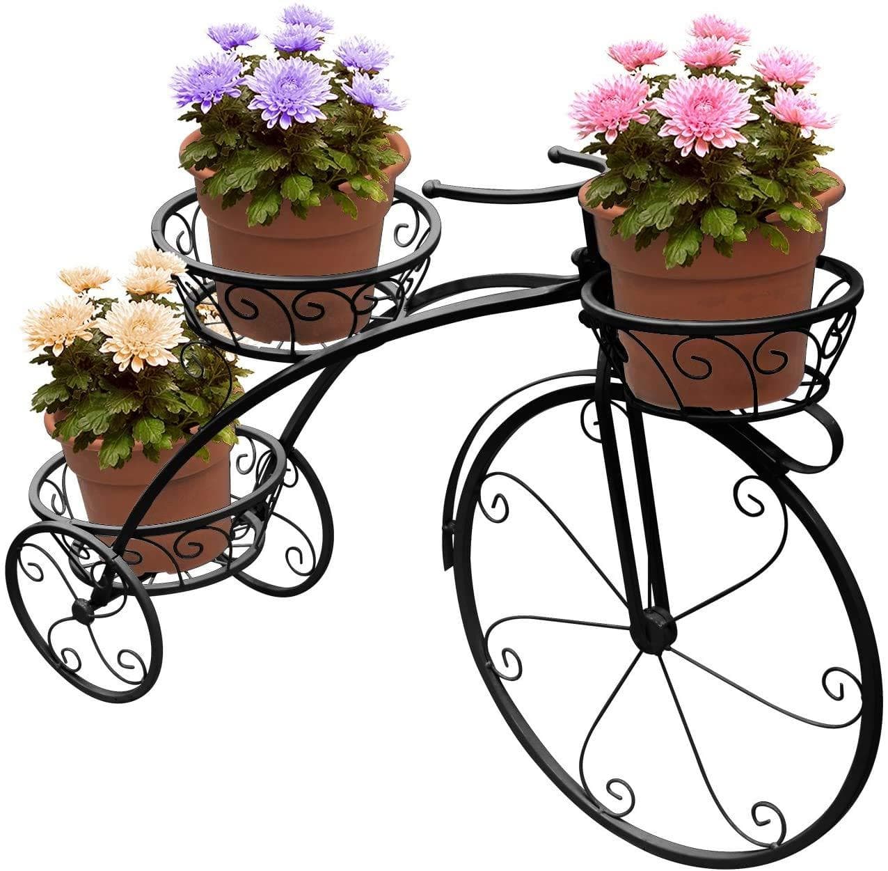 3-Tier Garden Cart Planter Stand Tricycle Plant Holder