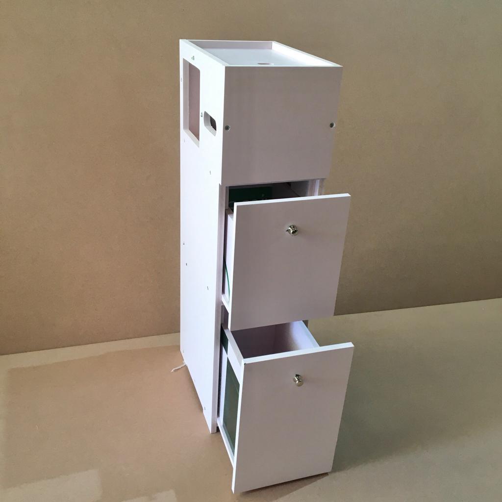 Waterproof PVC Bathroom WC Side Storage Cabinet Racks With Drawer By With Free Soap Dish Miza - Ouch Cart