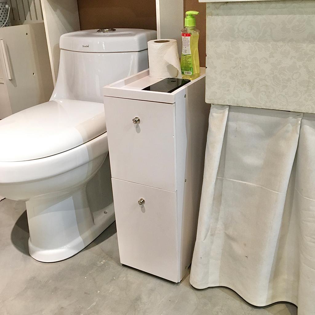 Waterproof PVC Bathroom WC Side Storage Cabinet Racks With Drawer By With Free Soap Dish Miza - Ouch Cart