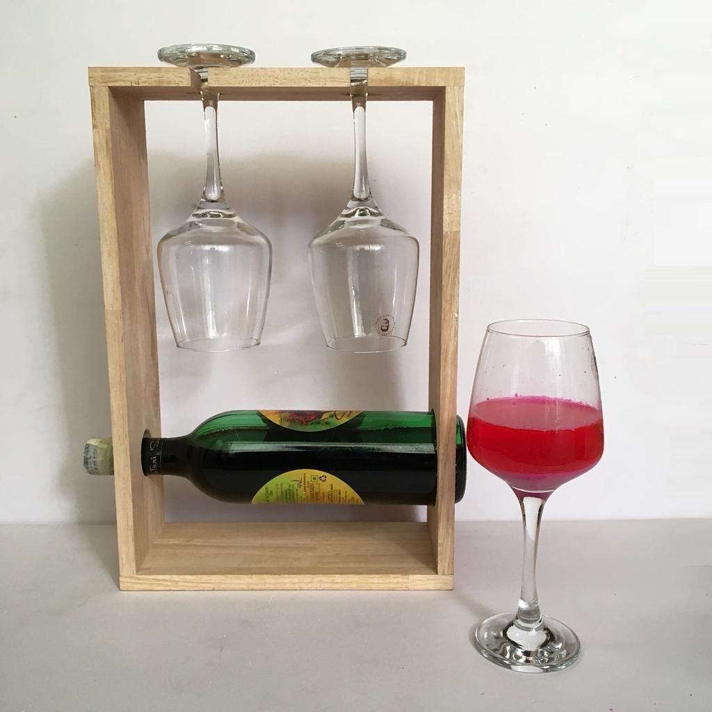 Personalised Wine/Bear Bottle Caddy And Glass Holder By Miza - Ouch Cart