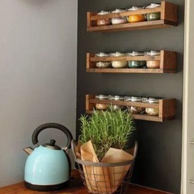 Wooden Wall Shelf For Bathroom Accessories / Kitchen Spice/ Use as Cosmetics Rack ( With Complementary Coaster ) By Miza -1 Pc - Ouch Cart
