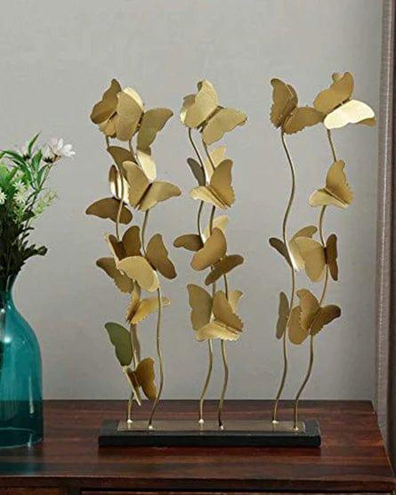 Gold Decorative Iron Butterflies Table Showpiece For Home Decoration Living Room Bedroom - Ouch Cart