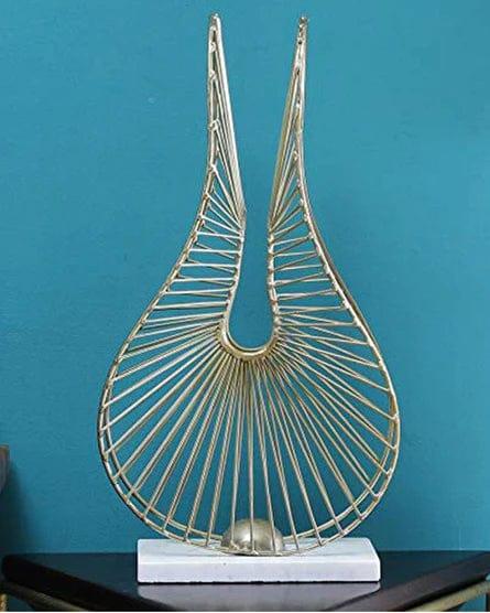 Gold Metal Abstract Lotus Table Showpiece For Home Decor Living Room Bedroom - Ouch Cart