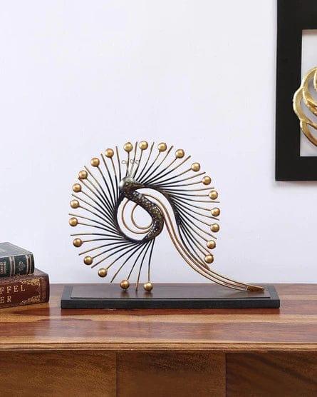 Iron Modern Peacock Table Decorative Showpiece For Home Decoration Living Room Bedroom office - Ouch Cart