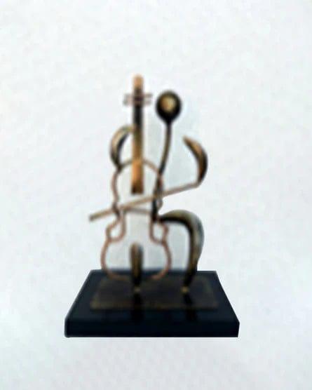 Iron Decorative Sitar Abstract Table Showpiece For Home Living Room Bedroom Office Decoration - Ouch Cart