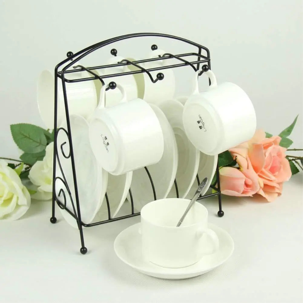 Coffee Cup Rack Stand, Coffee Cup and Saucer Holders - Ouch Cart