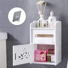 Wall Mounted PVC Waterproof Toilet Tissue Box Wall Hanging Bathroom Cabinets With Free Soap Dish By Miza - Ouch Cart