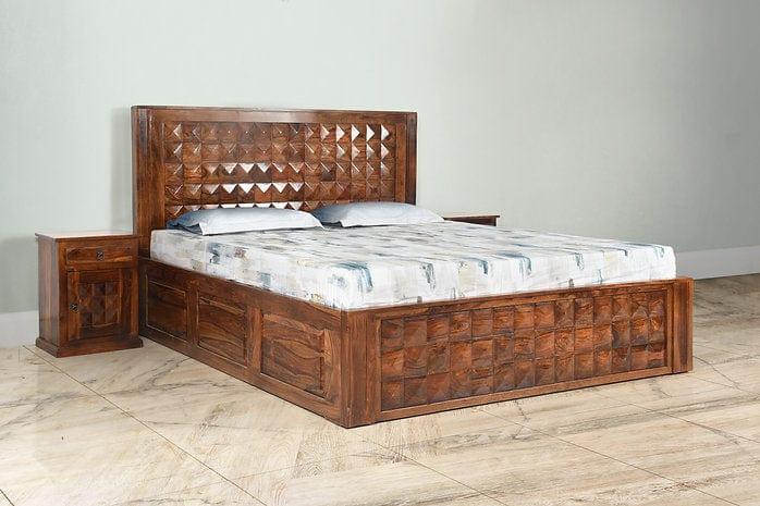 Sheesham Wood Padmavati King Bed - Ouch Cart