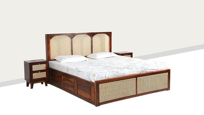 Sheesham Wood Kiyan King Bed - Ouch Cart