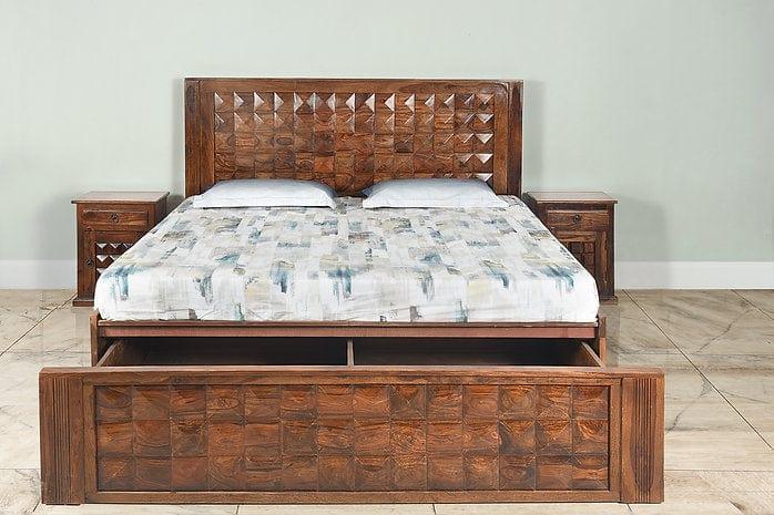 Sheesham Wood Padmavati King Bed - Ouch Cart