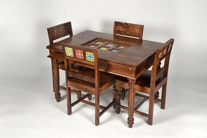 Sheesham Wood Larisa 4-Seater Dining set - Ouch Cart