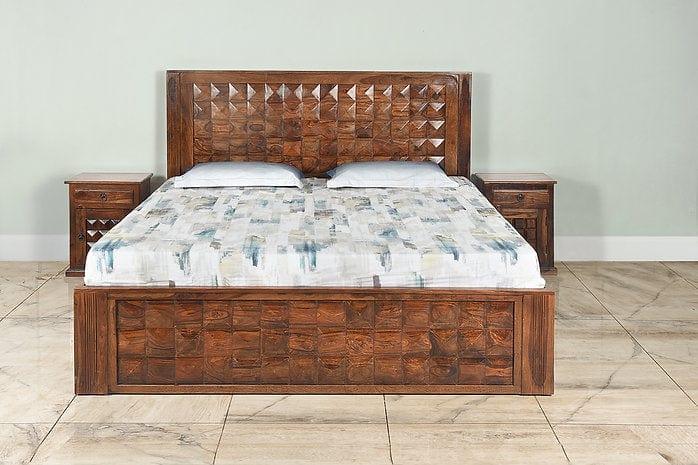 Sheesham Wood Padmavati King Bed - Ouch Cart