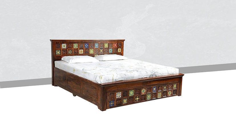 Sheesham Wood Ronak King Bed - Ouch Cart