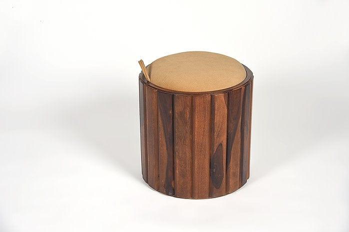 Sheesham Wood Mihira Storage Ottoman - Ouch Cart