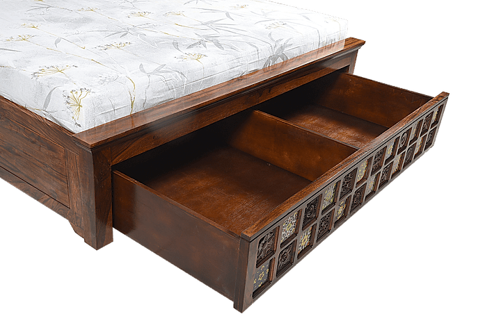 Sheesham Wood Ronak King Bed - Ouch Cart