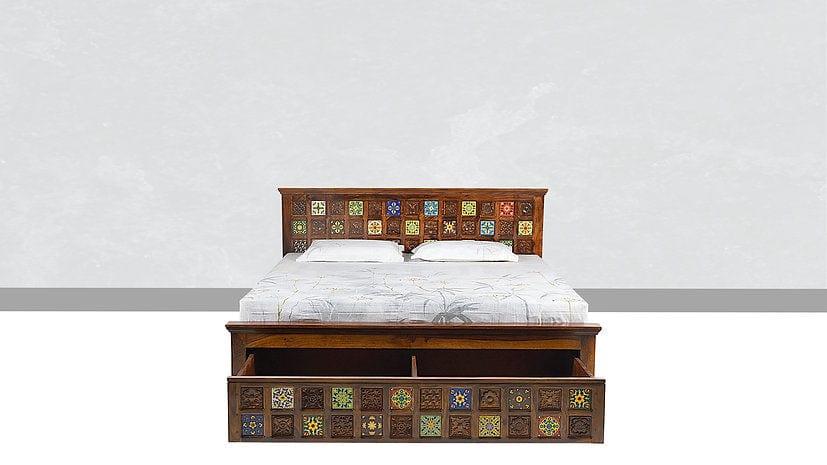 Sheesham Wood Ronak King Bed - Ouch Cart