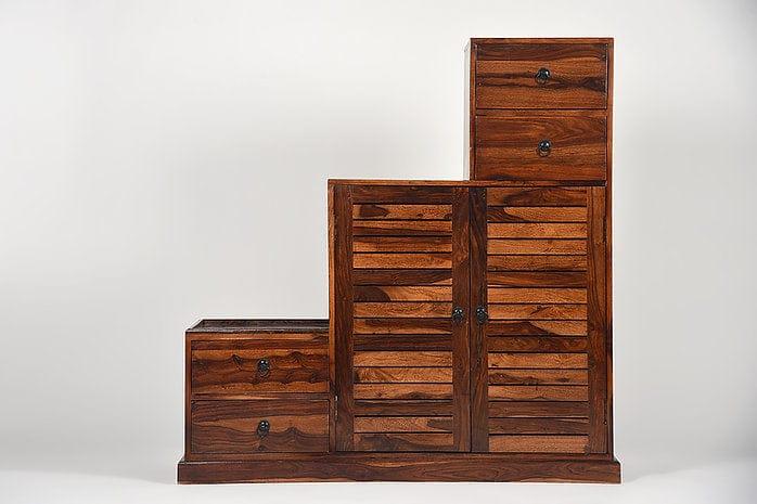 Sheesham Wood Aadiv Shoe Rack - Ouch Cart