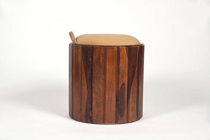Sheesham Wood Mihira Storage Ottoman - Ouch Cart