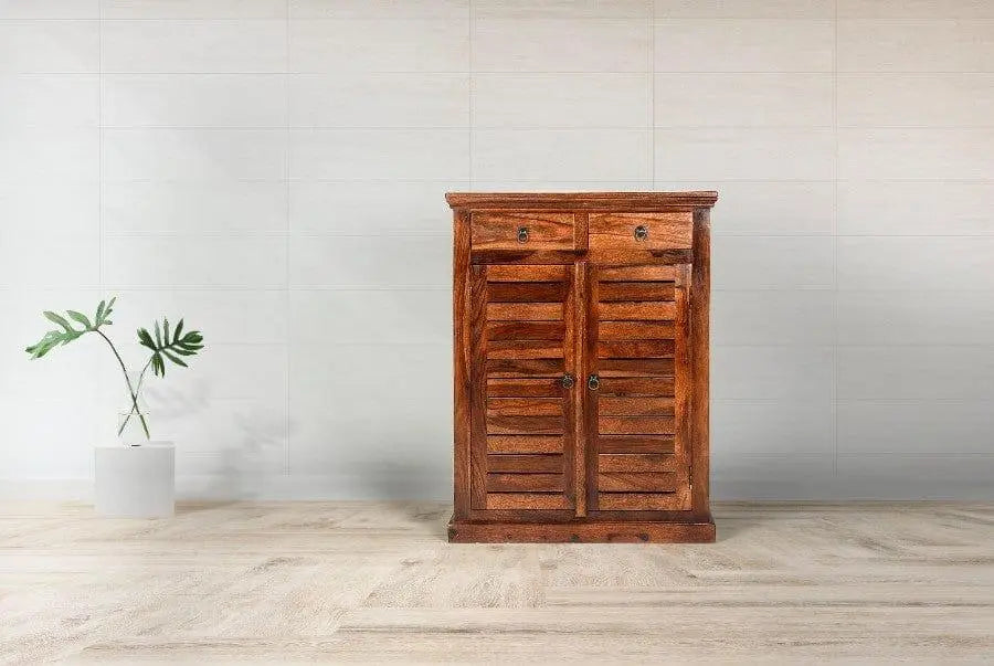 Sheesham Wood Ekaksh Cabinet With Drawer And Racks - Ouch Cart