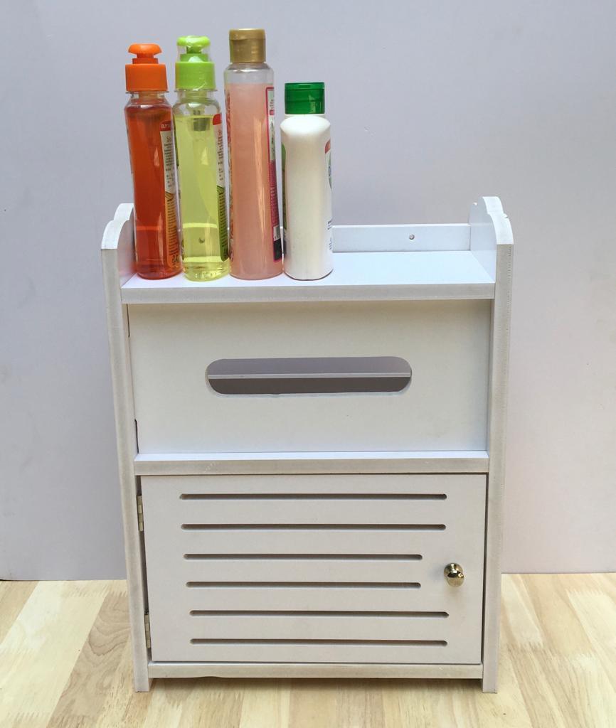 Wall Mounted PVC Waterproof Toilet Tissue Box Wall Hanging Bathroom Cabinets With Free Soap Dish By Miza - Ouch Cart