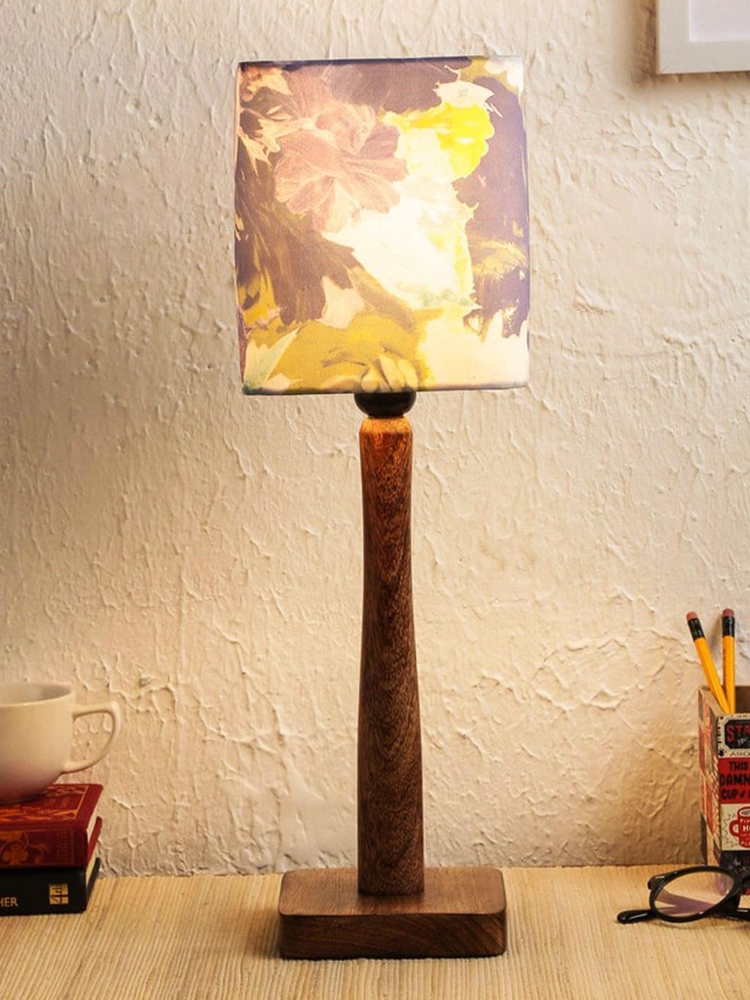 Purple Flowers Wooden Lamp - Ouch Cart