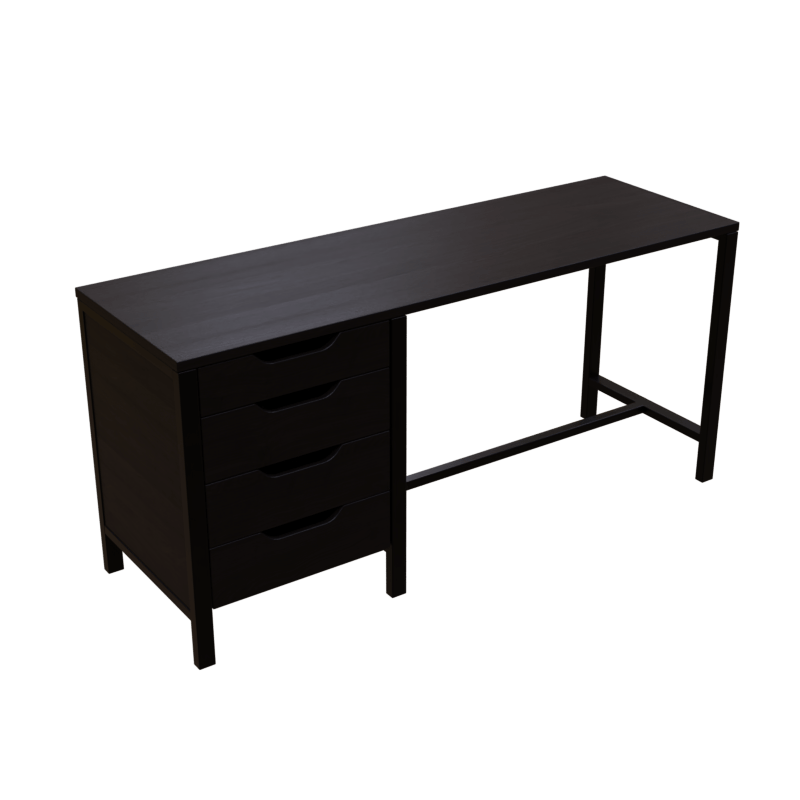 Gayle Study Table with Drawers in Brown Colour