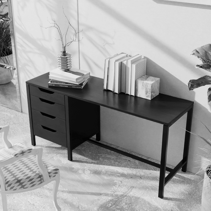 Gayle Study Table with Drawers in Brown Colour - Ouch Cart