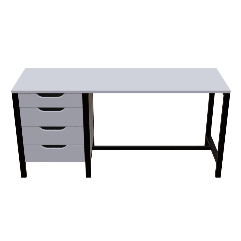 Gayle Study Table with Drawers in White Colour - Ouch Cart