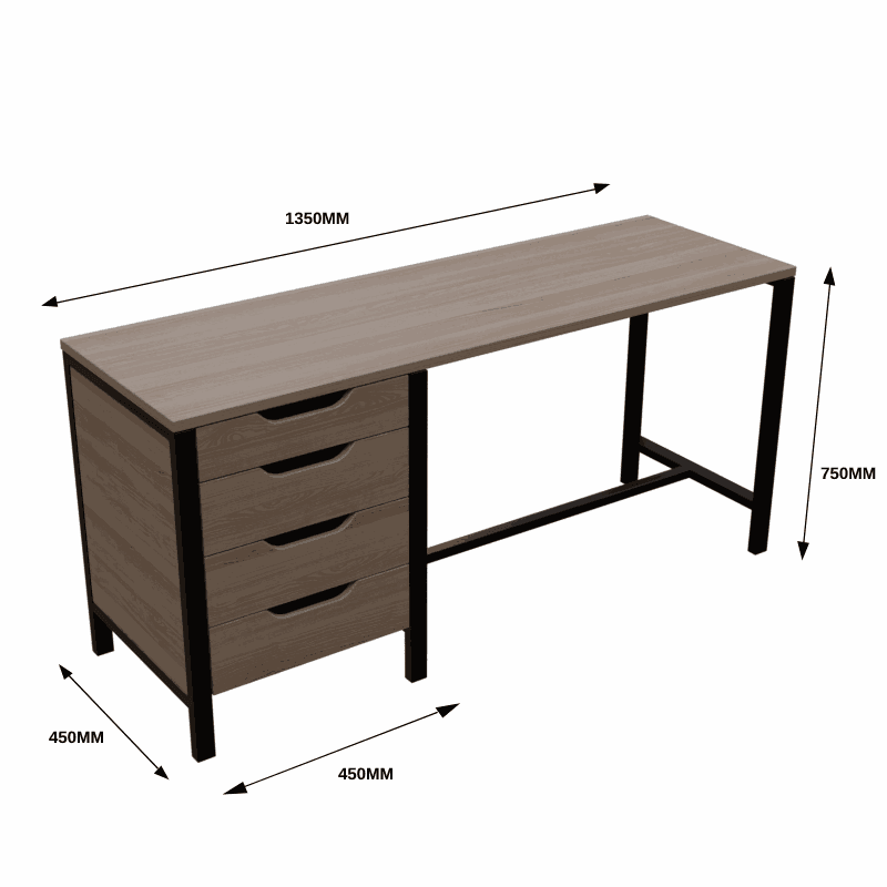Gayle Study Table with Drawers in White Colour - Ouch Cart