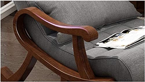 Handcrafted Teak Wood Modern Ergonomic Rocking Chair (Black)