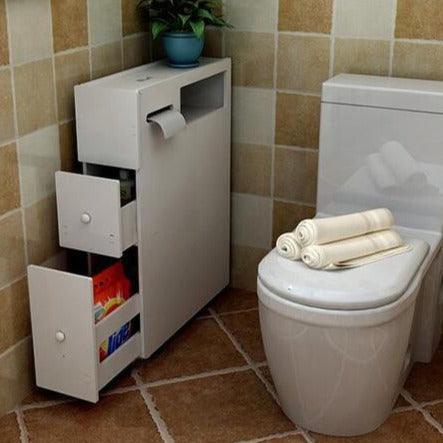 Waterproof PVC Bathroom WC Side Storage Cabinet Racks With Drawer By With Free Soap Dish Miza - Ouch Cart