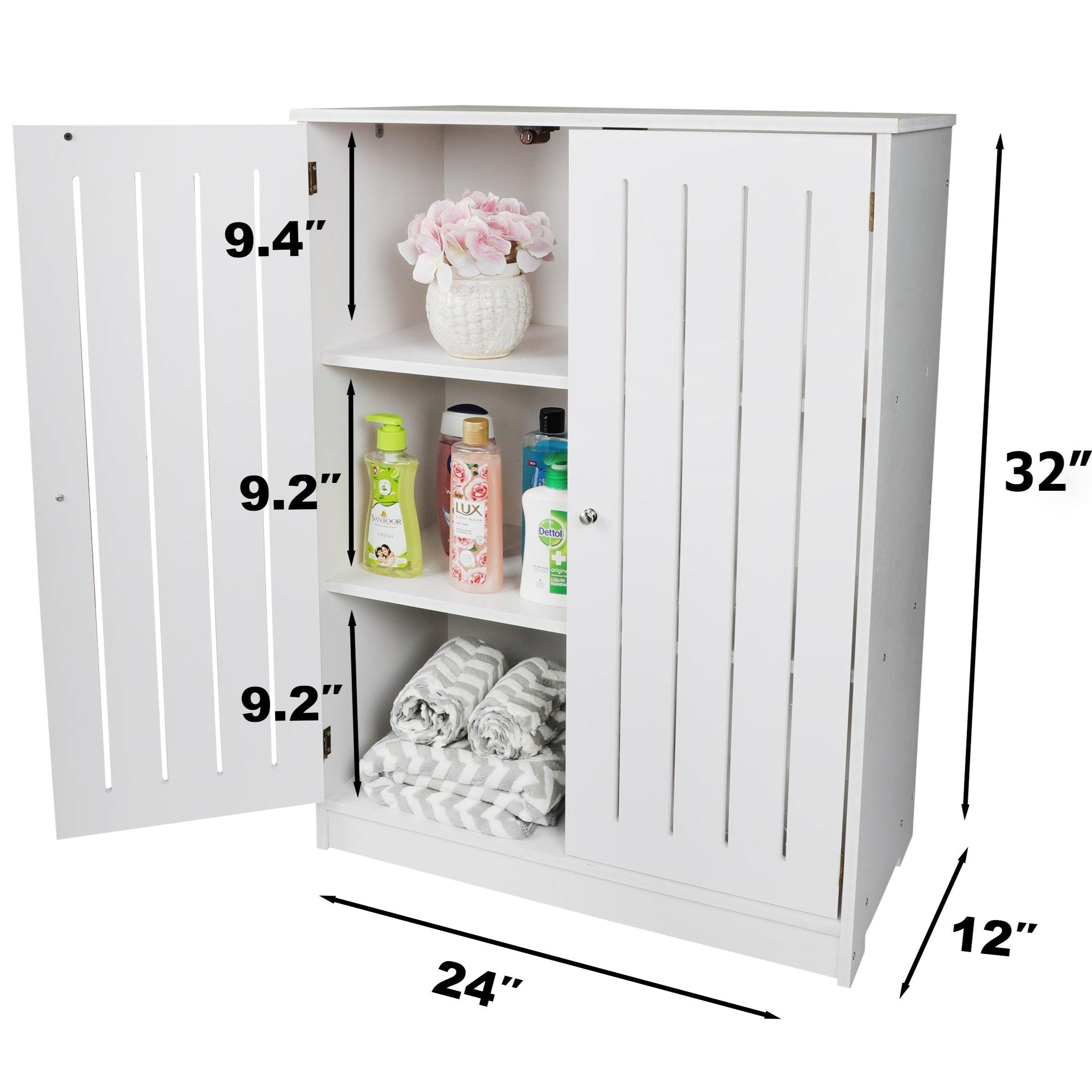 Bathroom PVC Freestanding Storage Cabinet With Handle Doors By Miza - Ouch Cart