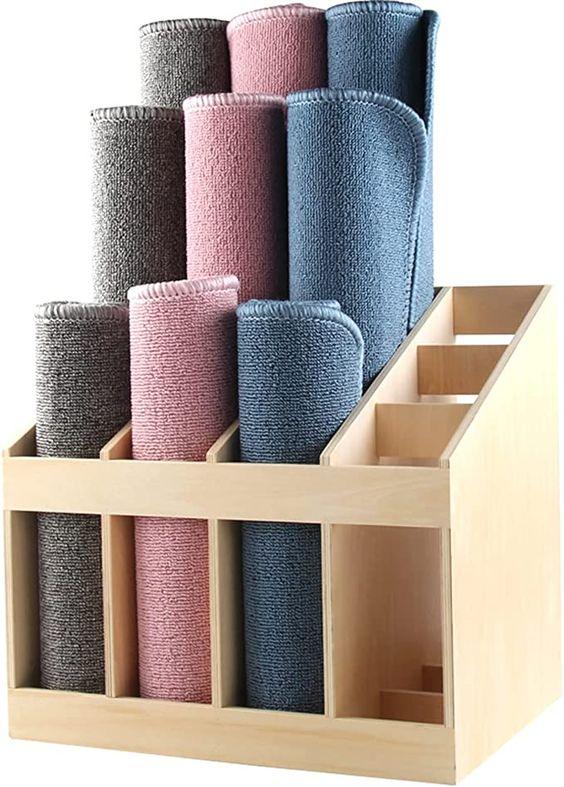 Yoga Mat Wooden Rack Stand Carpet Mat Holder Multi Purpose Storage 12 Slot By Miza - Ouch Cart