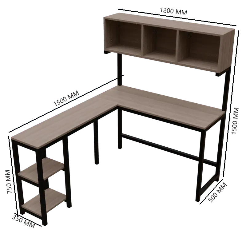 Hutch Workstation in Beech Color - Ouch Cart