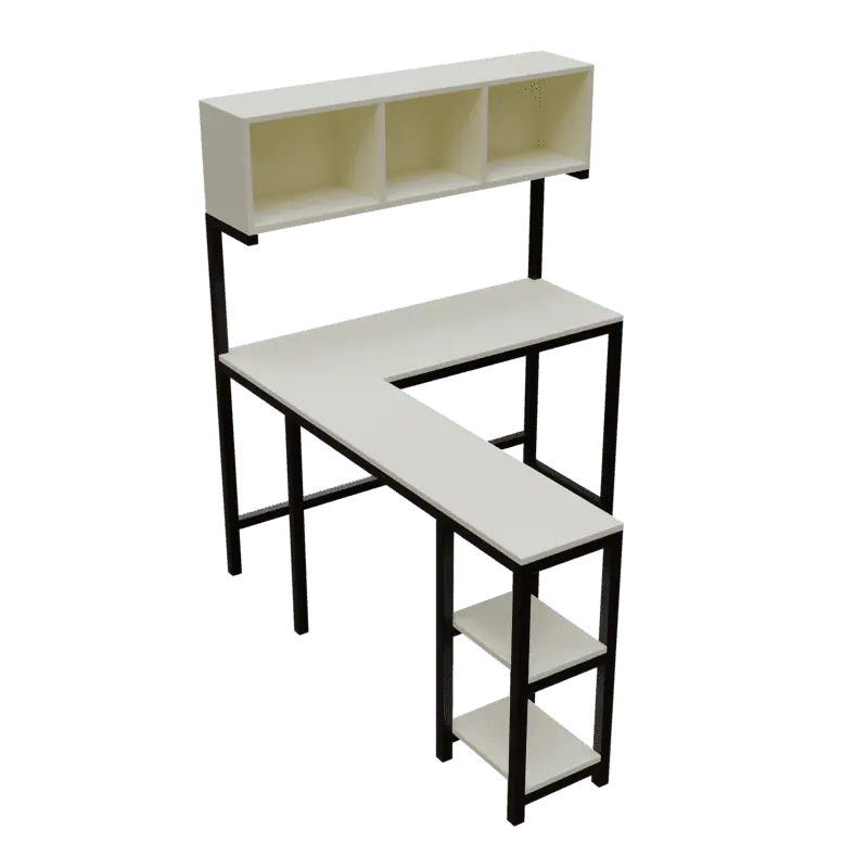 Hutch Workstation in White Color in - Ouch Cart
