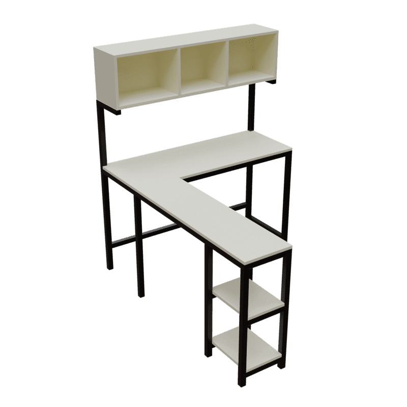 Hutch Workstation in White Color in - Ouch Cart