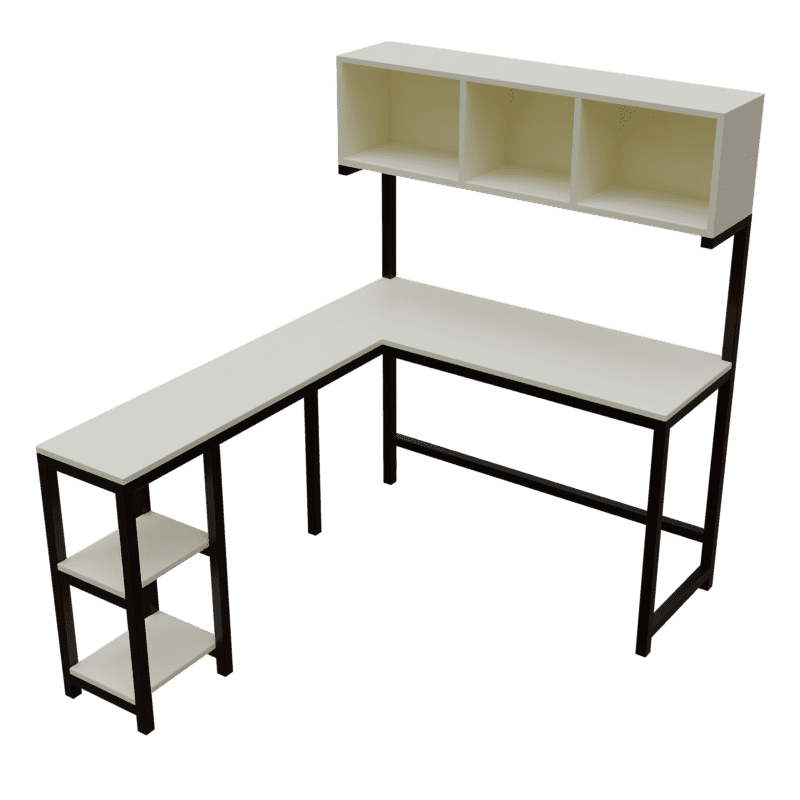 Hutch Workstation in White Color in - Ouch Cart