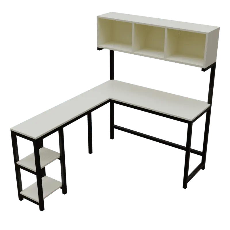 Hutch Workstation in White Color in - Ouch Cart