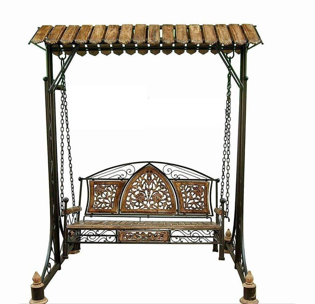 Wooden & Iron Garden, Balcony Swing, Hammock, Jhula, Cradle Decorative Jhula - Ouch Cart