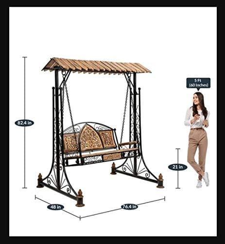 Wooden & Iron Garden, Balcony Swing, Hammock, Jhula, Cradle Decorative Jhula - Ouch Cart