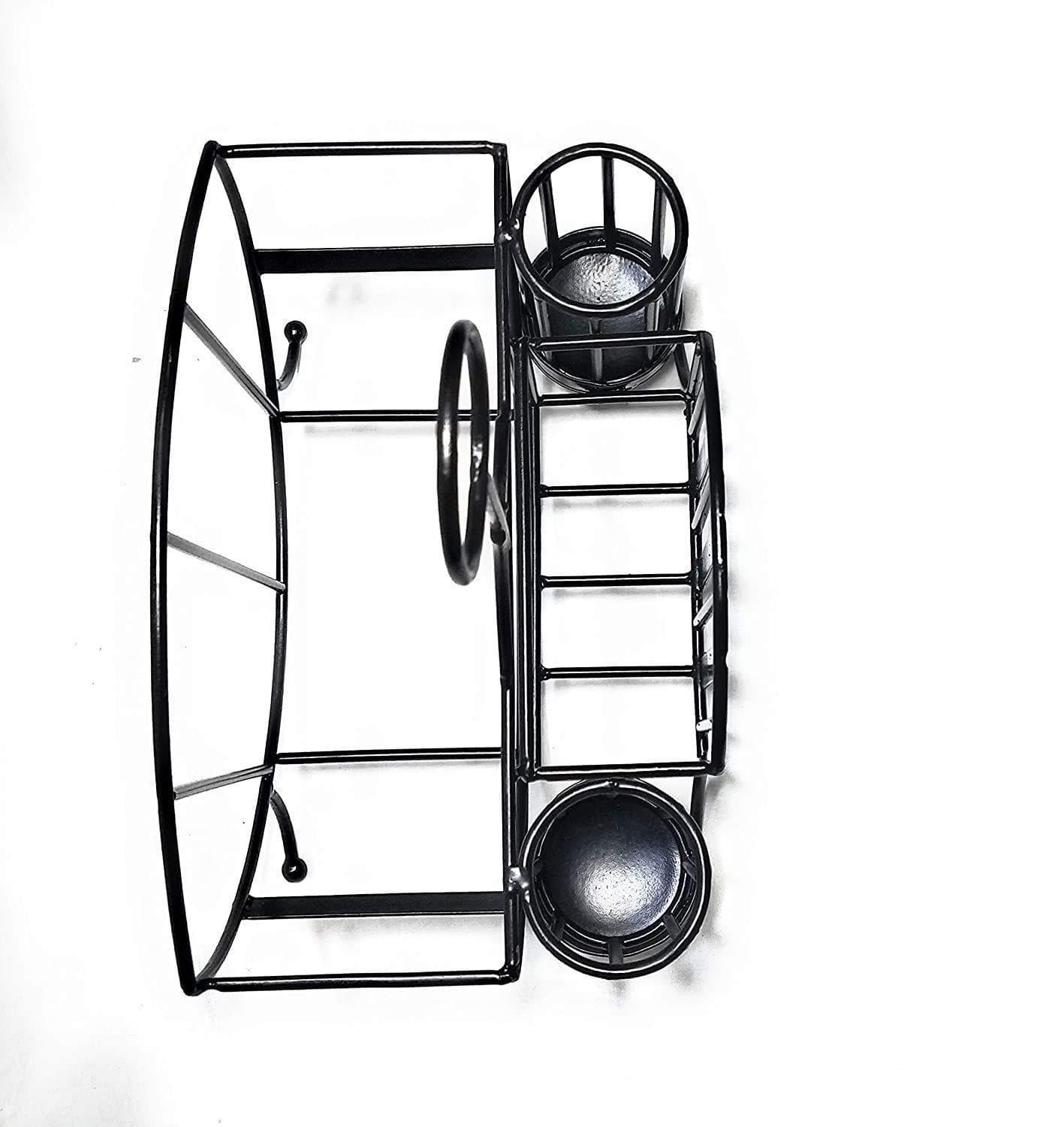 Kitchen Dish Rack Plate Cutlery Stand/Kitchen Utensils Rack/Napkin Holder Tissue Paper Holder Modern Kitchen Storage Rack - Ouch Cart