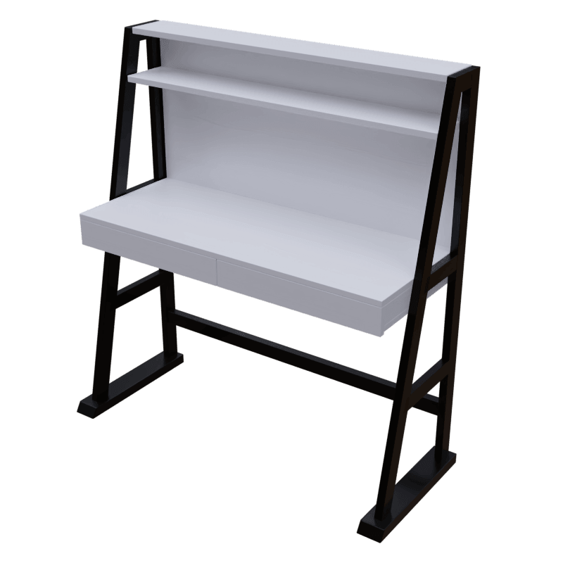 Koster Study Table with Storage in White Color - Ouch Cart