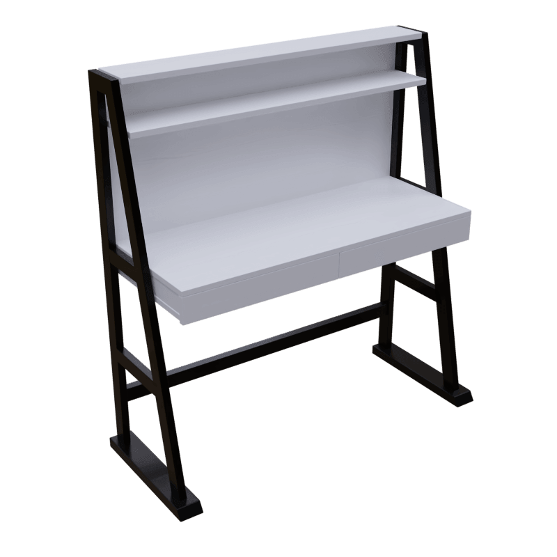 Koster Study Table with Storage in White Color - Ouch Cart