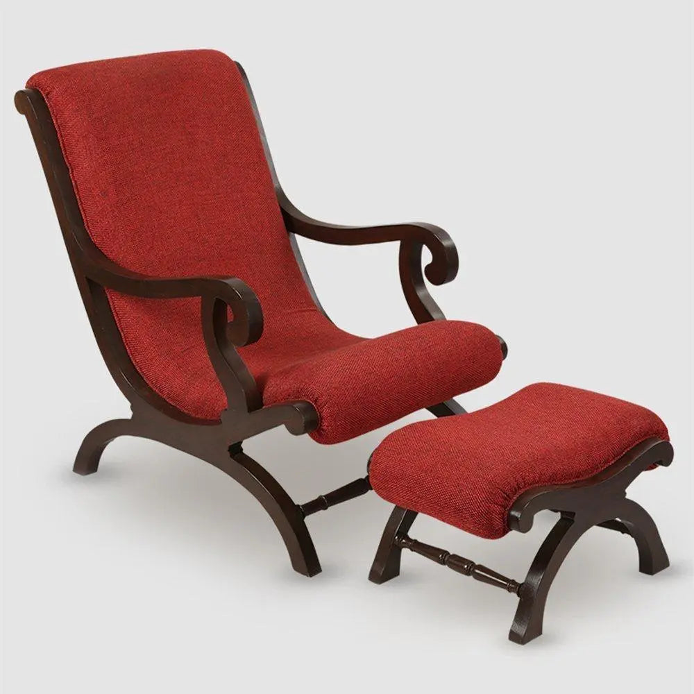 Teak Wood Rocking Chair with Foot Rest Wooden Rocking Chair for Relax Wood Rocking Chair for Living Room Home Decor - Ouch Cart
