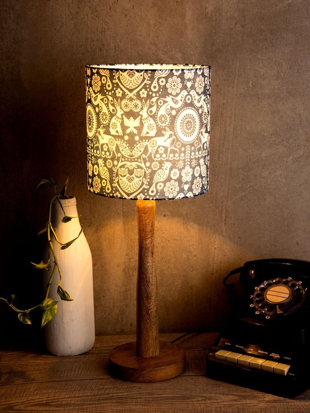 Indian Art Wooden Lamp - Ouch Cart