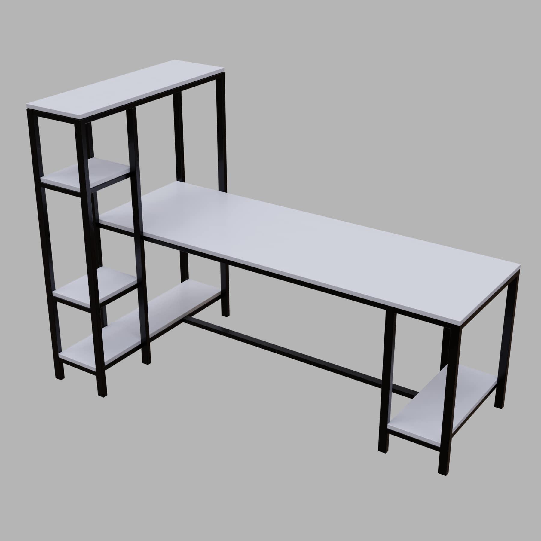 Gaming desk with multiple open shelves have additional space for CPU unit perfect for home office furniture