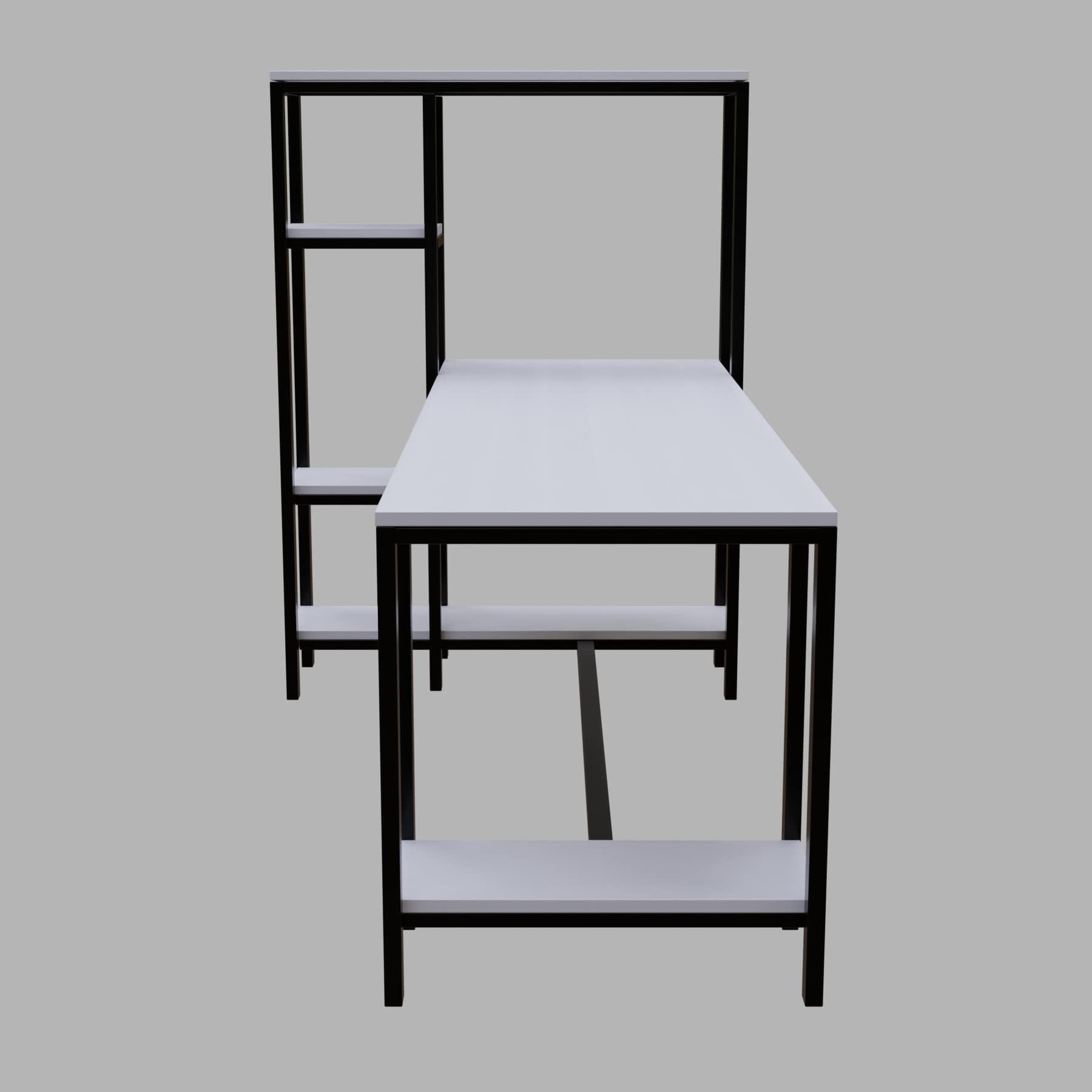 Mallium Study Table with Storage Design in White Finish - Ouch Cart